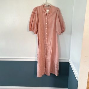 Lanthropy pink button down dress NWT XL